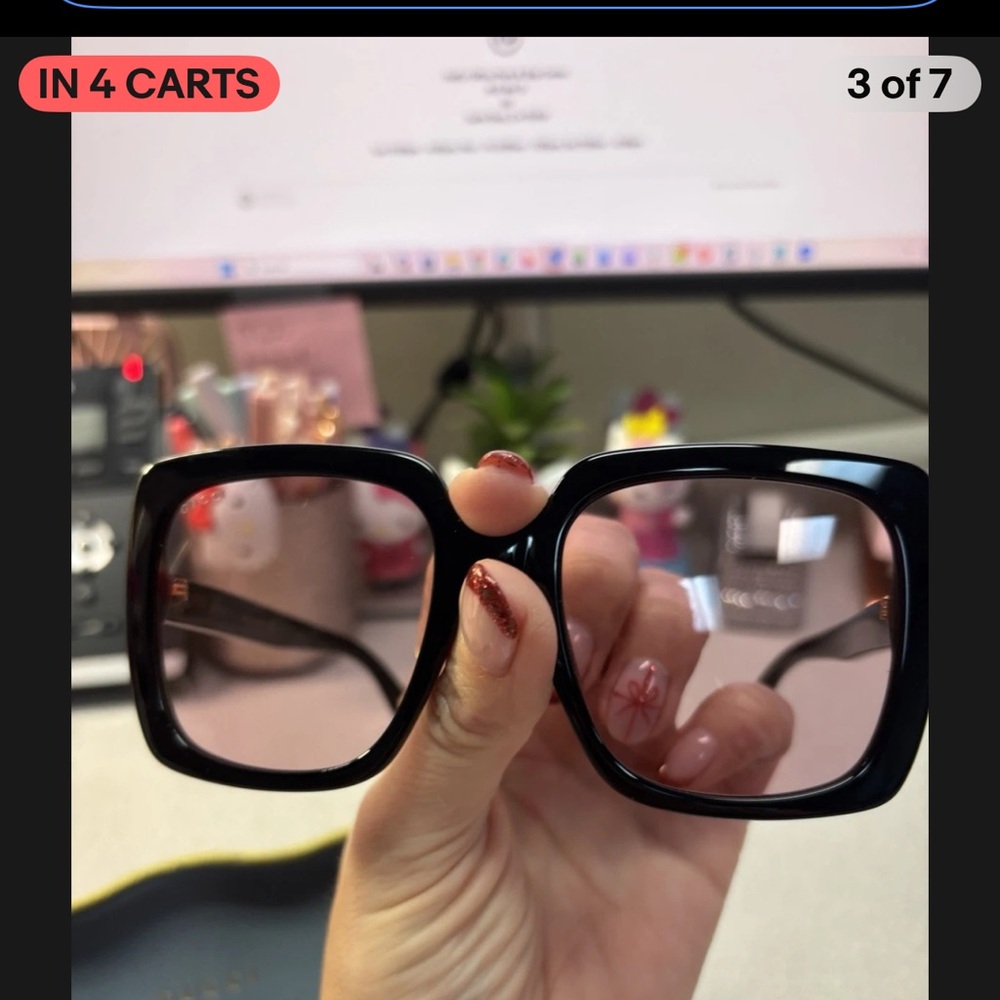 Gucci Black Sunglasses with Yellow Case - Picture 6 of 6